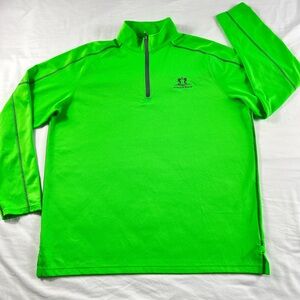 Under Armour Neon Green quarter Zip Pullover  Loose Fit Top